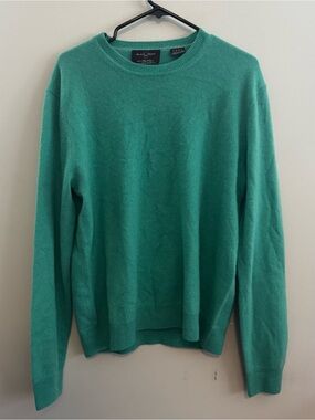100% Cashmere Black Brown 1826 Women’s XL Green Crewneck Sweater